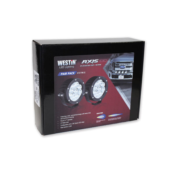 Westin Automotive AXIS LED AUXILIARY LIGHT 4.75IN FLOOD W/3W OSRAM (SET OF 2) BLACK (WIRING HARNESS & BRACKETS INCL) 09-12007B-PR